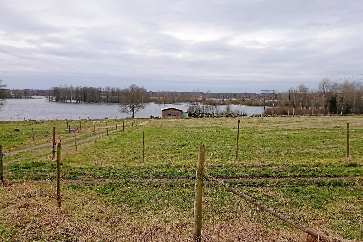 ... Så här ser det ut i år efter att vallen brast.