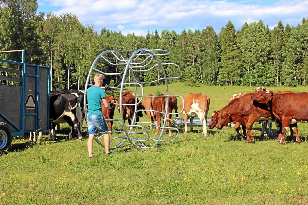 Rundbalshäcken är byggt i höghållfast stål. Det gör den lätt att hantera och flytta.