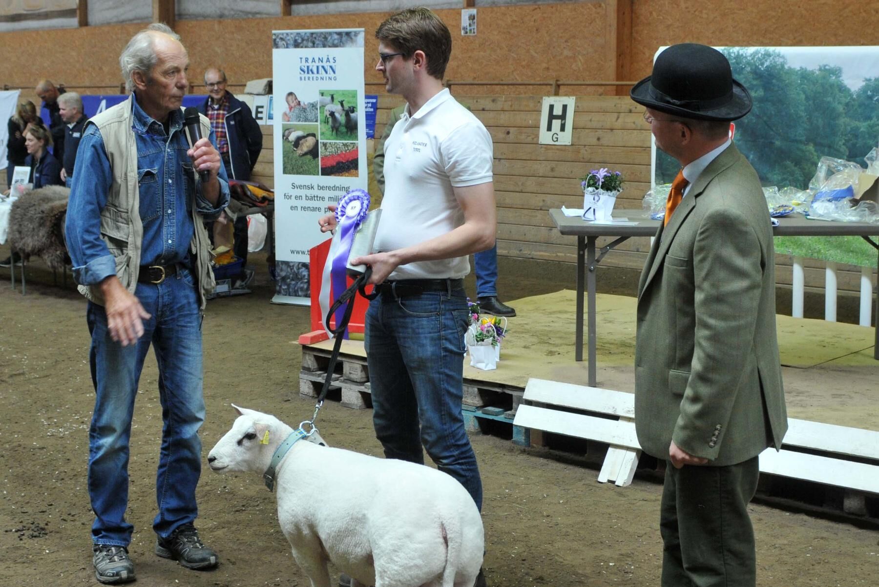 Kaj Sjunnessons hederspris gick till en ung och duktig texeluppfödare från Falköping, Carl Helander.