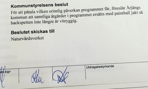 "Jaga hackspettarna med paintball"