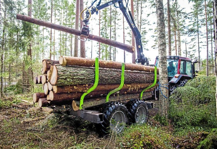 Skogsvagn Boggieflex med variabel bredd.