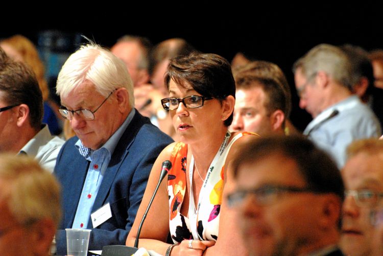 Marianne Andersson, LRF Skåne här vid en tidigare stämma, tror på Sven Norup som ordförande.