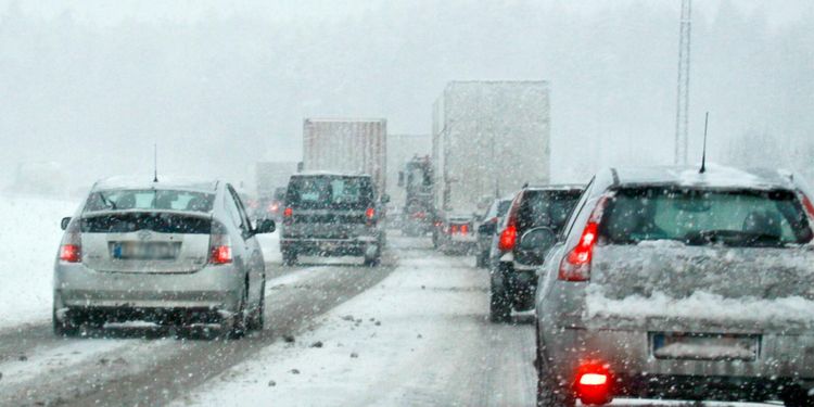 Lastbilskolonn kan bli verklighet vid kraftigt snöfall