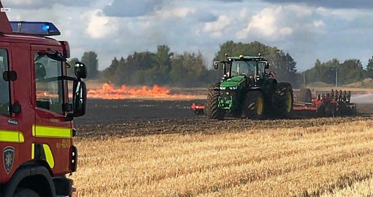 Lantbrukare hjälpte brandkåren att släcka