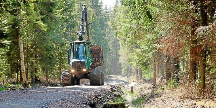 Gammalt gummi blir billig skogsväg