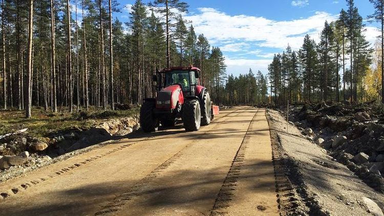 Kompaktering ger billigare skogsväg