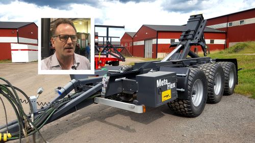 Metsjös MetaFlex-vagn har bland annat fått en konstruktion som gör att den kan hantera längre rullflak, berättar företagets delägare Anders Ivarsson.