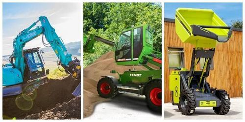 Lastmaskin med höjbar hytt och el-van till Sverige