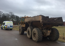 När dumpern vägs konstaterades att den hade nästan tio tons överlast.